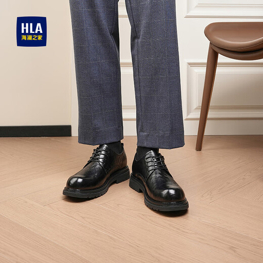 Heilan House (HLA) leather shoes men's business formal shoes thick sole increased casual derby shoes HAAPXM3EAO217 black 41