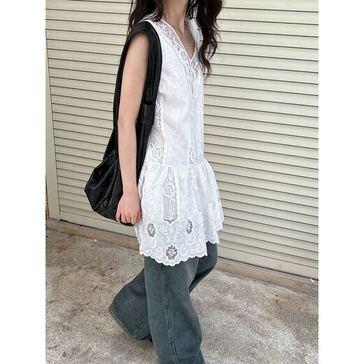 Vestido bordado empalmado de encaje francés de Zhiduo Luxi para mujeres 2025 Nuevo estilo de ballet Falda de chaleco plisado en capas 9716 Tamaño del modelo Tamaño M M M M