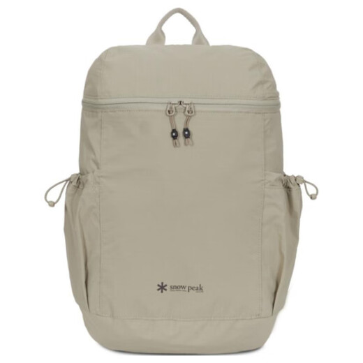 Snow Peak17L brand logo backpack nylon beige unisex couple style beige