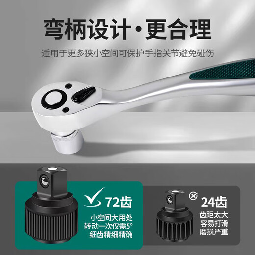 高博仕汽车维修工具套装手动套筒多功大全万能小飞棘轮扳手家用五金全套 【工业款】1/4小飞46件套