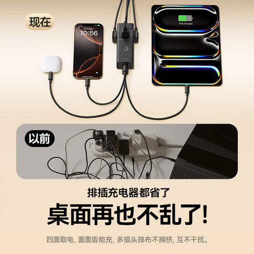 Baseus gallium nitride 20W charger fast charging strip/plug board/socket/terminal board/tow board/multi-function portable desktop charging station with cord/desktop socket