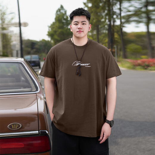 Timmerch Fat Man Big Size 300 Jin [Jin entspricht 0,5 kg] Männer mit kurzärärmernem Fettmann T-Shirt American Casual T-Shirt Sommer in Lose plus Fett plus größerer Runde A6627-White 2xl (empfohlen 140-160 Jin [Jin gleich 0,5 kg]))