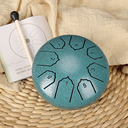 
4-inch 8-tone ethereal drum mini steel tongue drum genuine professional-grade forget-you-go for beginners children and students percussion instrument 4-inch red (drum hammer + music score)