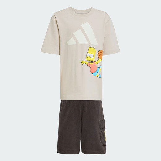 
Adidas THE SIMPSONS TEE SET Simpsons co-branded sports and casual short-sleeved suit JL9196 JL9196 140 cm