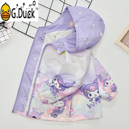 G.Duckkids Girls 'Jacke Frühling und Herbststil 2025 Neue modische Kinder -Herbst -Kleidung Little Girl Jacke Lose mittelgroße und große Kindertop 7027 Pink 120 cm