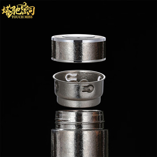 Touchmiss pure titanium thermos cup for men and women, high-end tea cup, large capacity titanium cup, portable car tea separation cup, titanium color-500ml, mechanical temperature display