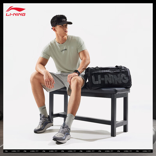 Bolsa de cubo de Li Ning para hombres y mujeres 25 Nuevo estilo Mochila versátil esencial ABLV097 Básico Black-1 F