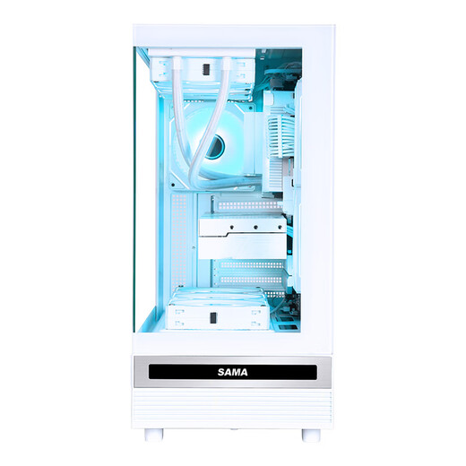 SAMA Jinghong white ATX sea view gaming computer main case 270 panoramic/double-sided glass/support 360 water cooling/9 fan positions/427mm long graphics card/U2+U3