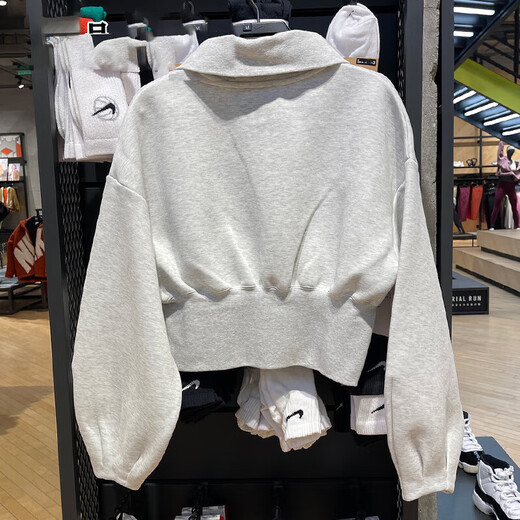 耐克（NIKE）外套女装2025夏季新款运动服时尚短款高腰翻领上衣夹克 FN2524-013灰色 XS