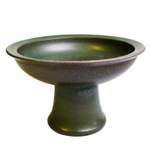Yu Senyi picks up the littered old antique old high-legged vase old items new Chinese tea room ornaments literati flower arrangement utensil Japanese style emerald green number 1278 lonely flower utensil medium