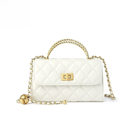 Anysmic international first-line brand 2025 new spring and summer small fragrance chain one-shoulder crossbody bag metal hand-held bag for girlfriend beige
