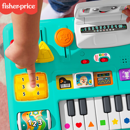 费雪（Fisher-Price）生日礼物学习桌早教数字颜色玩具-费雪智玩时尚音乐学习桌HTJ66