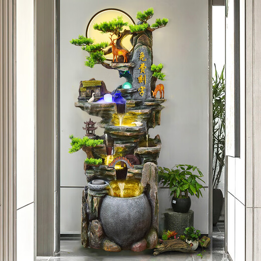 Pangdonglai quality large-scale floor rockery flowing water fountain ornaments living room cash feng shui wheel humidifier Gaoshanyun 9926 small 106CM
