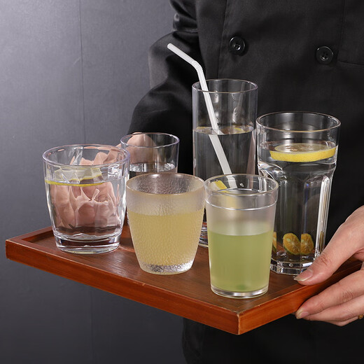 MPPMCK亚克力杯子商用酒吧专用啤酒杯家用喝水杯塑料防摔八角杯PC白酒杯 9277(4个装)pc加厚摔不破水杯