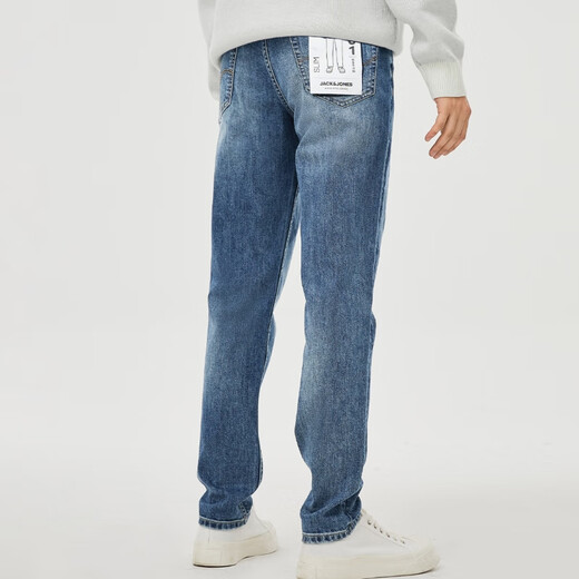 杰克·琼斯（JACK&JONES）男装修身牛仔裤男弹性品牌男裤休闲高档潮流四季款宽松直筒裤子 135中蓝牛仔 修身 31 175 W31/L30