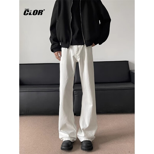 Clor Scimitar Jeans Herren Cleanfit Amerikanische Modemarke Lose vielseitige gerade Hose NZ15 White XL