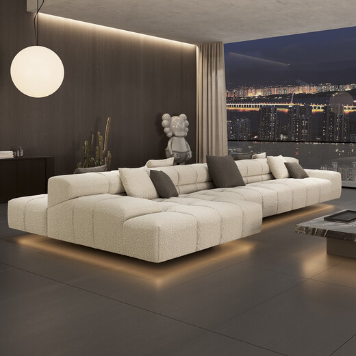 
Huixun 2025 new lamb velvet sofa double-sided sofa back-to-back sofa two-way sofa living room villa modular horizontal hall b1391cm choose lamb velvet