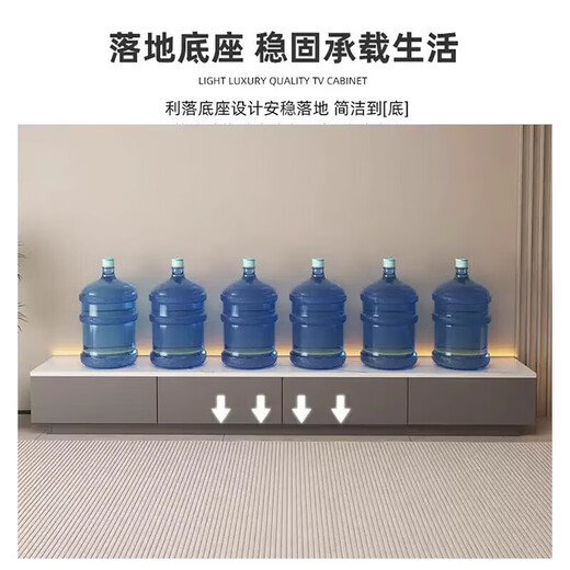 电视柜落地2024客厅家用小户型靠墙储物柜一体新款茶几电视柜组合 【推荐款1.8米】灰色+白大理石纹 送货上门【自行安装/工具/教程】