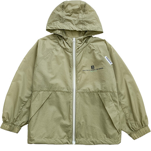 G.duck Little Yellow Duck Boys' Sun Protection Clothing for Big Children 2025 New Children's Lightweight Breathable UV Protection Beige 110 cm One Size