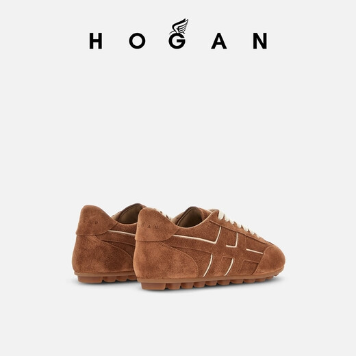 HOGAN女鞋新品Runner系列H693时尚复古舒适休闲鞋单鞋 红棕色 37.5