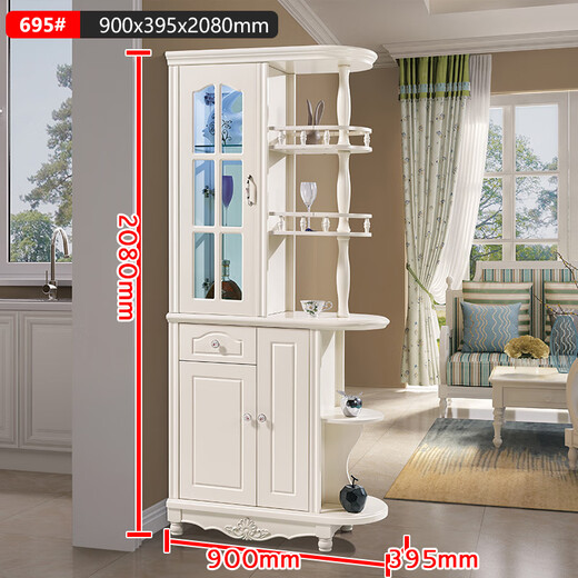 Gu Jia Duke 2025 new doorway integrated solid wood European style entrance cabinet wine cabinet living room partition cabinet double-sided room cabinet screen 695 (0.9 meters) assembly frame structure