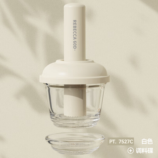 Onlycook glass garlic pounder garlic pounder manual garlic pounding garlic grinding jar household garlic pounding food supplement bowl garlic mortar glass garlic pounding machine - white with grinding dish