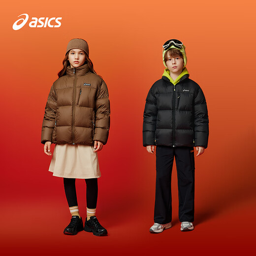 ASICS Children's Wear 25 Years Winter Short Puff Bread Clothes for Boys and Girls, Lightweight, Fluffy, Comfortable and Waterproof