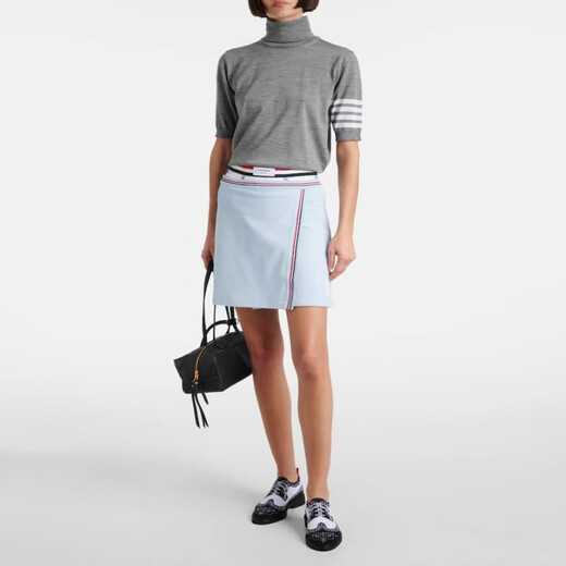 汤姆 布朗（THOM BROWNE） 4-Bar羊毛高领毛衣  P01052030 灰色 3XS CN 145/76