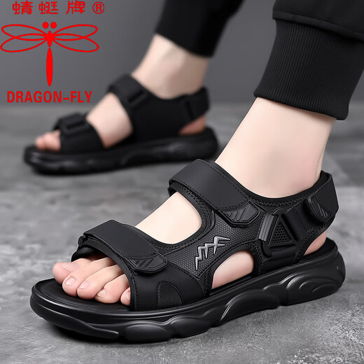 Dragonfly Marke Sandals Männer 2025 Sommer Neue Modesport- und Freizeitstrandschuhe für nicht gleitende vielseitige Sandalen HHS9230 Beige 38 Standard Lederschuhe Größe