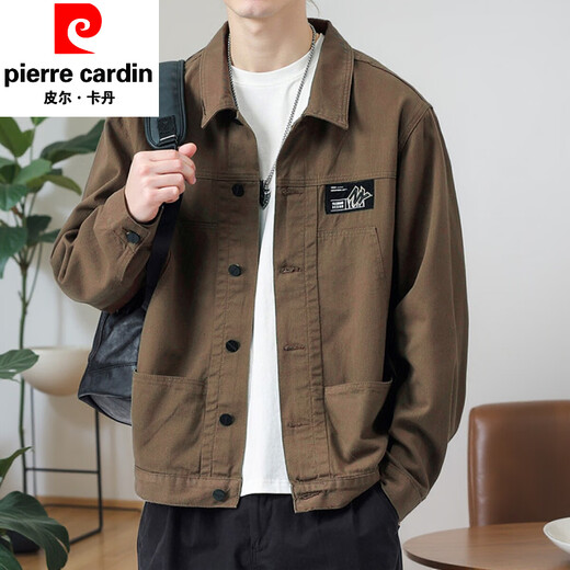 Pierre Cardin Jacket Men's Spring and Automn 2025 Nouvelle chemise Automne Men's Work's Veste de veste de début d'automne [Version de mise à niveau] K12806 Black 2xl [Recommandé 140-160jin [Jin est égal à 0,5 kg]]]