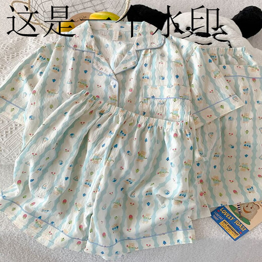 Conjunto de tres piezas de pijamas de oso de cerezo para mujeres en verano lindo dibujos animados de algodón de algodón de algodón de algodón de algodón de verano Juego de ropa JS-9902# Star KT Cat-Tres de tres piezas Mize M Tamaño 155-162 Peso 100 Jin [Jin equivale a 0.5 kg]