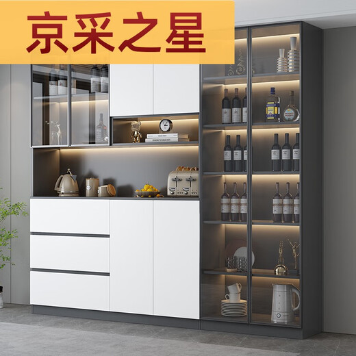 咏幻餐边柜靠墙一体客厅酒柜储物柜现代简约餐厅厨房收纳储物柜茶水柜 款式15280*40*220上楼包安装