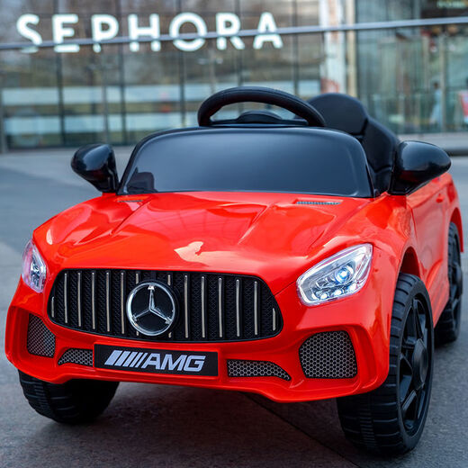 Timminy Mercedes-Benz large baby electric car four-wheel remote control can sit on children off-road stroller baby toy car can sit on people Black super + full function 9 hours of play leather seat / lithium battery extra large body + double doors