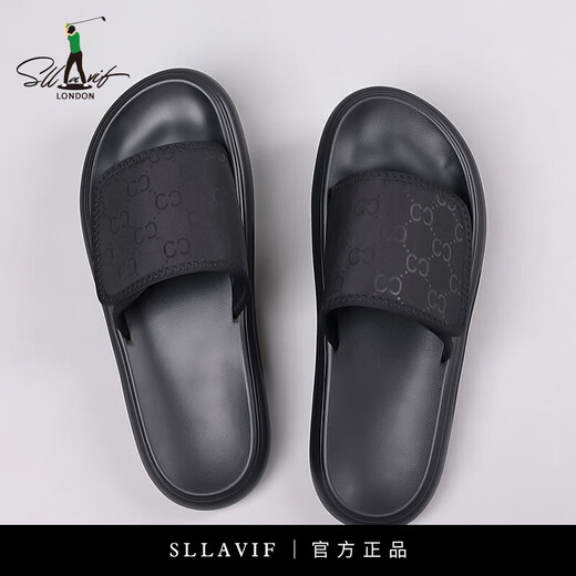 Sllavif Slippers Summer para hombres Nuevos zapatos de playa suaves y de moda versátiles para hombres que usan zapatos de golf de una línea impermeables y a prueba de olores Negro 6189 42