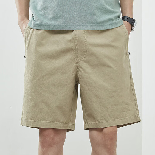 
Lilang summer shorts men's pure cotton solid color casual pants outside wearing men's loose simple five-point pants men's pants 9215 light green M