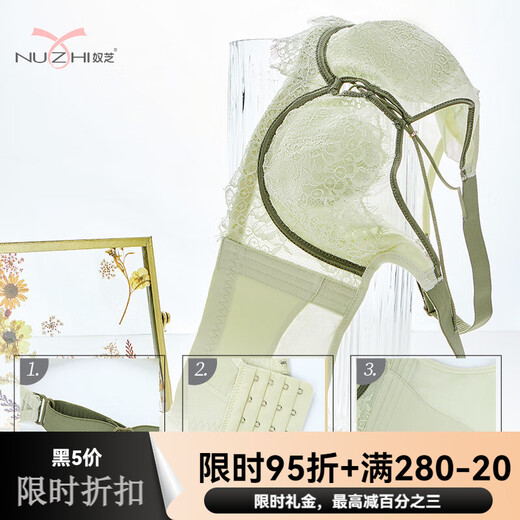 SAGIV奴芝内衣旗舰9277内衣大胸显小显瘦收副乳防下垂薄款女全罩杯文胸 琉璃黄内裤 均码 M (75BC通用)