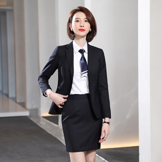 GOLDLION G+ Youngor Spring and Summer Professional Suit for Men and Women Uniform Wool 70 Suit Two-button Classic Commuting Black Men's Suit S