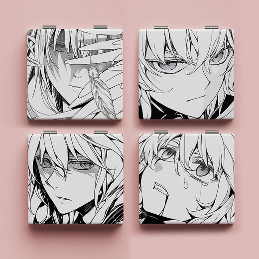 
CELEBON's End of Seraphimony Michel Fan Anime Peripheral Portable Mirror Two-dimensional Handheld Makeup Mirror C1049-Double-Side Pattern Makeup Mirror