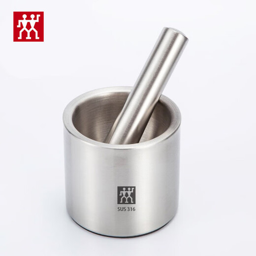 ZWILLING German 316 stainless steel garlic pounder, garlic pounding bowl, garlic press, multifunctional garlic mortar, 316 stainless steel pounding bowl