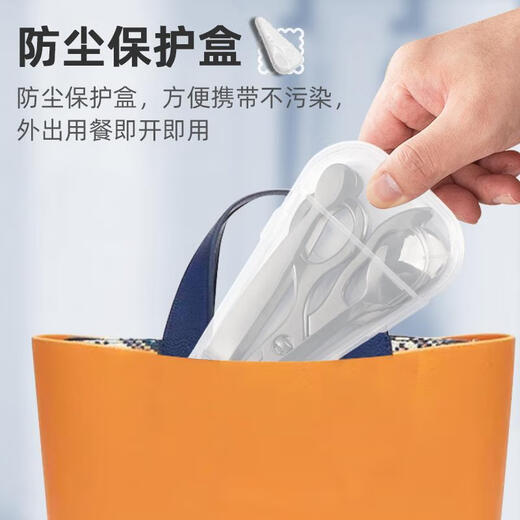 Meishute 316L all-stainless steel food supplement scissors and clips for babies, children and the elderly, portable and removable 2nd generation - titanium alloy - scissors + clip + box