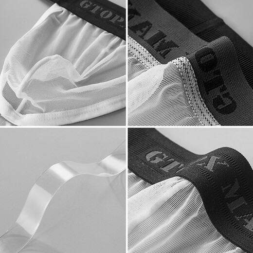 Anal plug underwear for men, men's anal plug thong, double butt, ice silk material, suitable for all seasons, black M