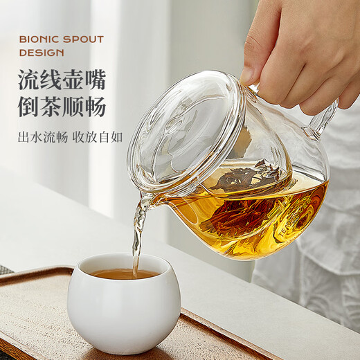 TEAHUE glass teapot tea water separation tea cup office teapot men's and women's glass cup household high temperature resistant glass tea set
