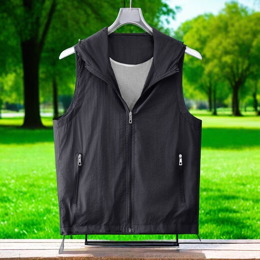 New Vest Женская модная модная свободная большой размер тонкий универсальный повседневный жилет с капюшоном.
