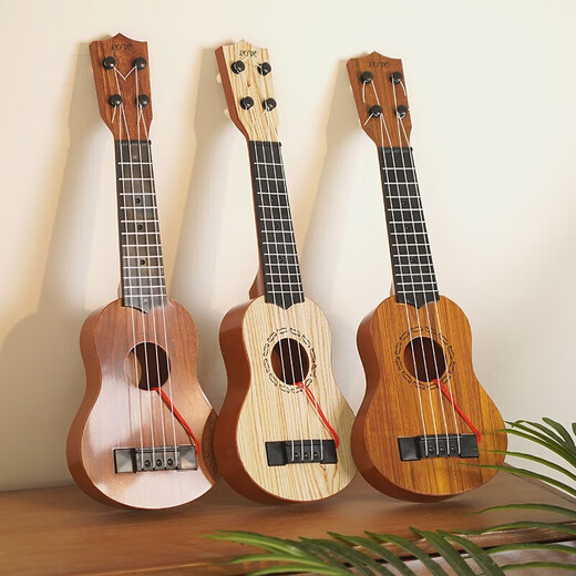 Kinderspielzeug können Ukulele-Spielzeug spielen Simulierte Gitarrenaufklärung Puzzle Musikinstrumente Musikspielzeug Log Farbe