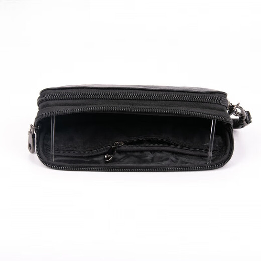 Kangourou (kangourou) Sac en cuir d'embrayage pour hommes, portefeuille de coupons, sac à main de carte à carte à vaches de vache, sac clé, sac à main, noir