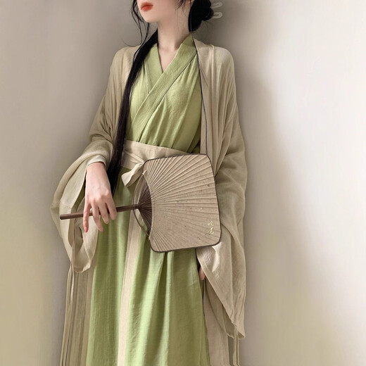 Hanfu Chinese Style Straight Set Full Full of Women's Ancient Costume Costume Dance Ancient Style Dance améliorée Jupe Wei et Jin Style Big Sleeve Shirt Suit Blue Big Sheeve Shirt S