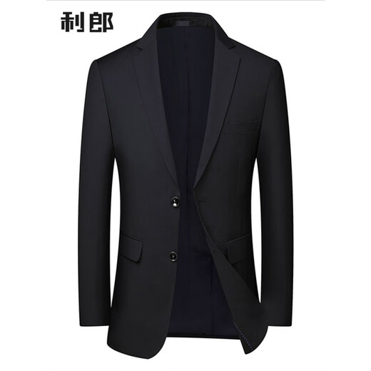 利郎西装套装男士休闲西服上衣修身职业商务小西装外套男正装单西 黑色上衣 S 165