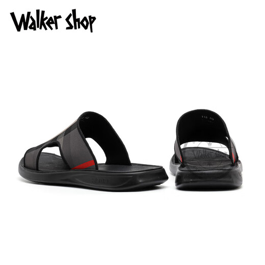 Walker Shop凉鞋男2025新款拖鞋男士凉拖鞋外穿夏季沙滩鞋潮流一字拖防滑拖鞋 黑色 41