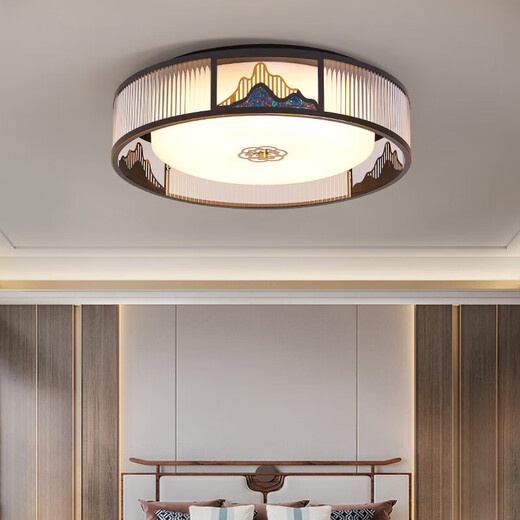 
Oup Lamp official new Chinese style ceiling lamp bedroom lamp Chinese style living room main lamp study room dining room lamp MW-7027-round 30cm [three colors]