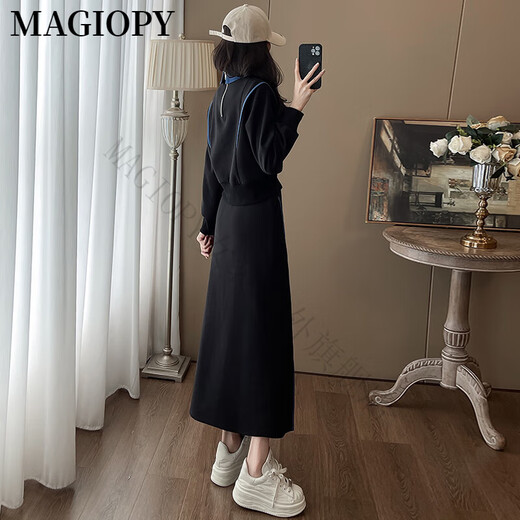 MAGIOPY国际奢侈高档品牌气质通勤风休闲运动套装女2025春季新款时尚欧货 蓝色两件套 S(100斤以内)